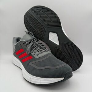Men’s Adidas Duramo 10 Charcoal Gray Red Athletic Running Sneakers Shoe Size 9.5